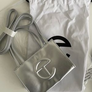 Telfar silver mini shopper